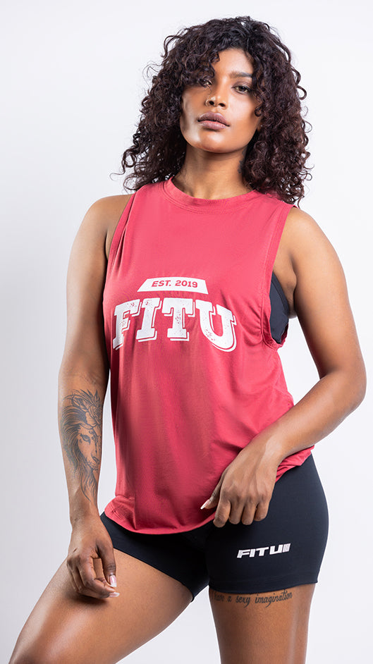 FITU Legacy Drop Hole Tank Top - Red - UNISEX