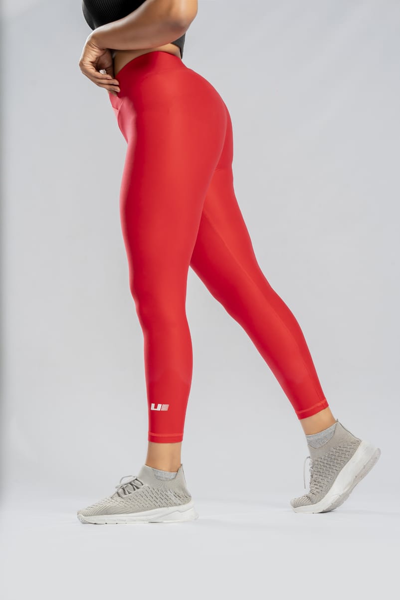 Unstoppable V Waist Legging - Red