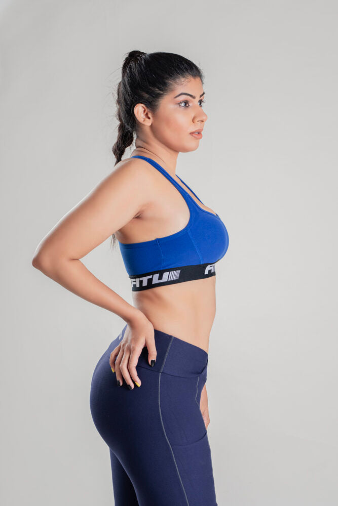 Racerback Sports Bra - Blue