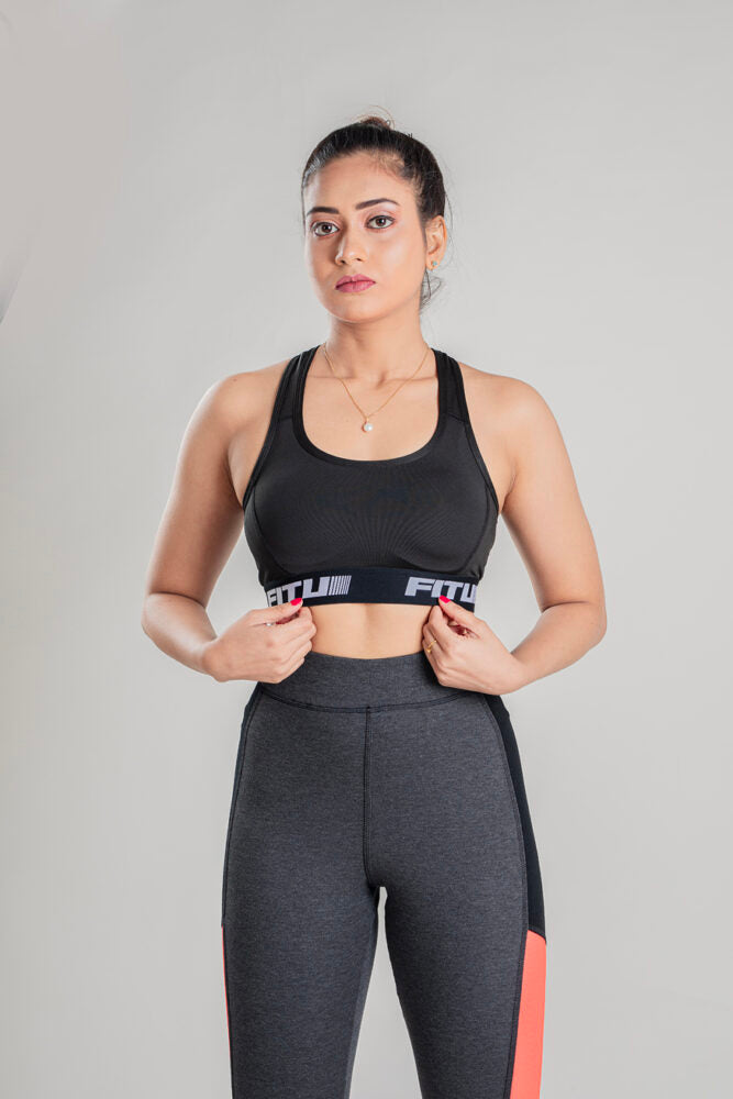 Racerback Sports Bra - Black