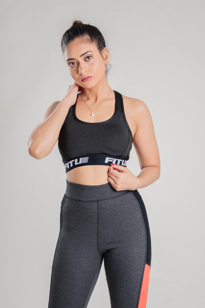 Racerback Sports Bra - Black