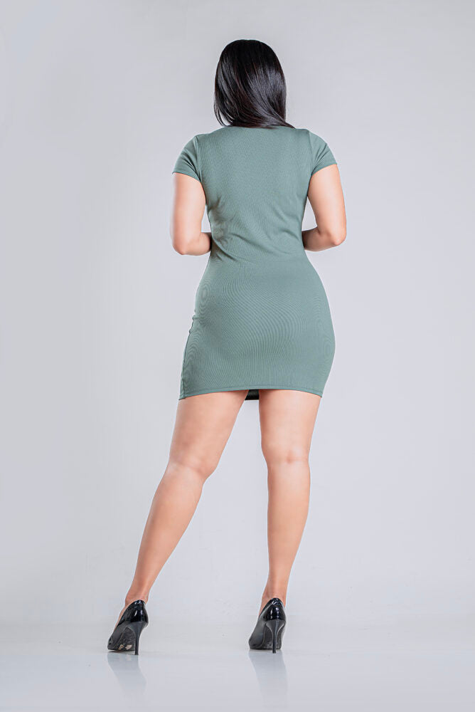 DESIRE MINI DRESS - MISTY GREEN
