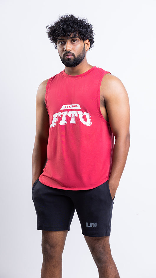 FITU Legacy Drop Hole Tank Top - Red - UNISEX