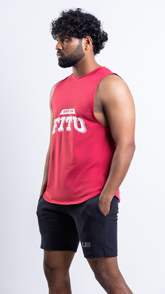 FITU Legacy Drop Hole Tank Top - Red - UNISEX