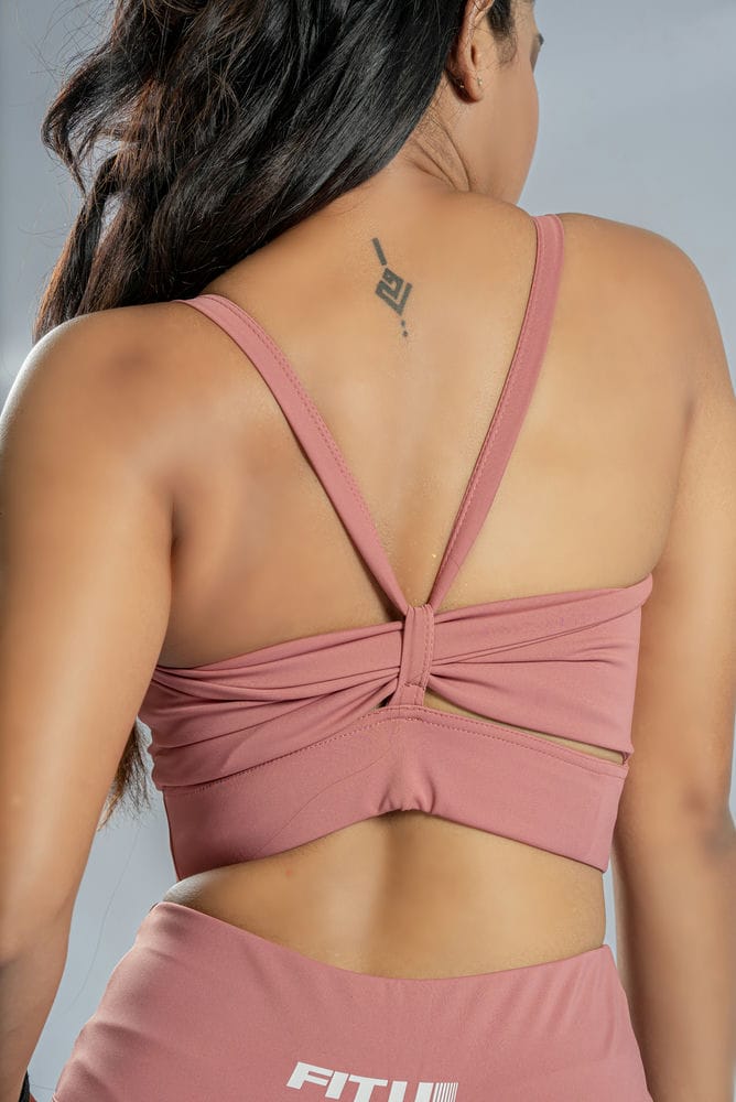 Butterfly Sports Bra - Salmon Pink