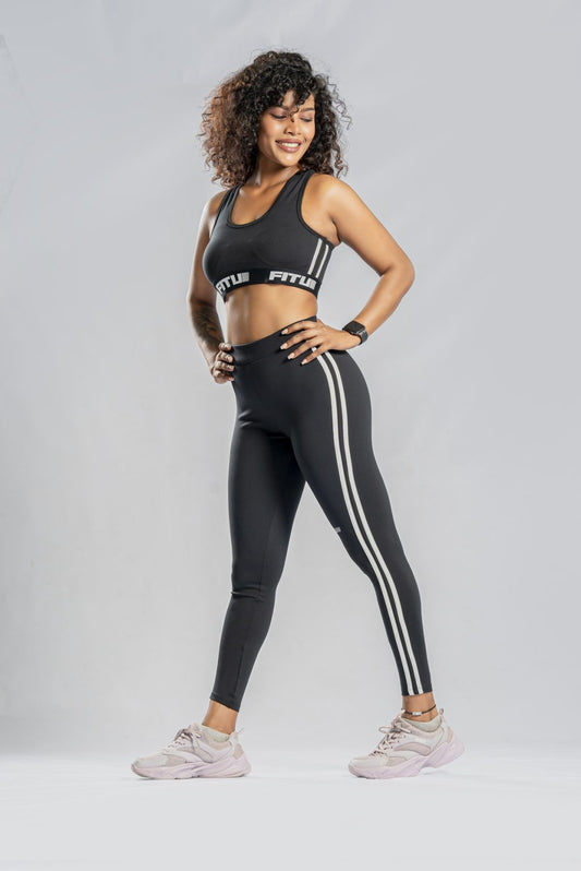 Track Racerback Sports Bra - Jet Black