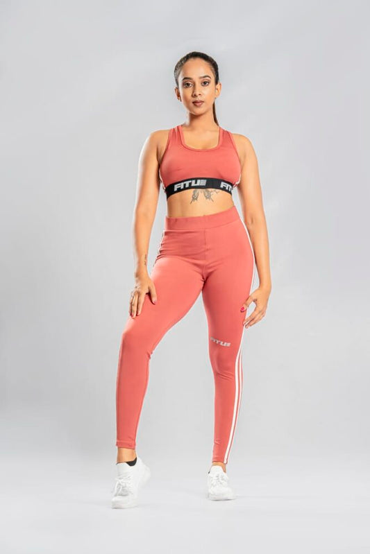 Track Racerback Sports Bra - Salmon Pink