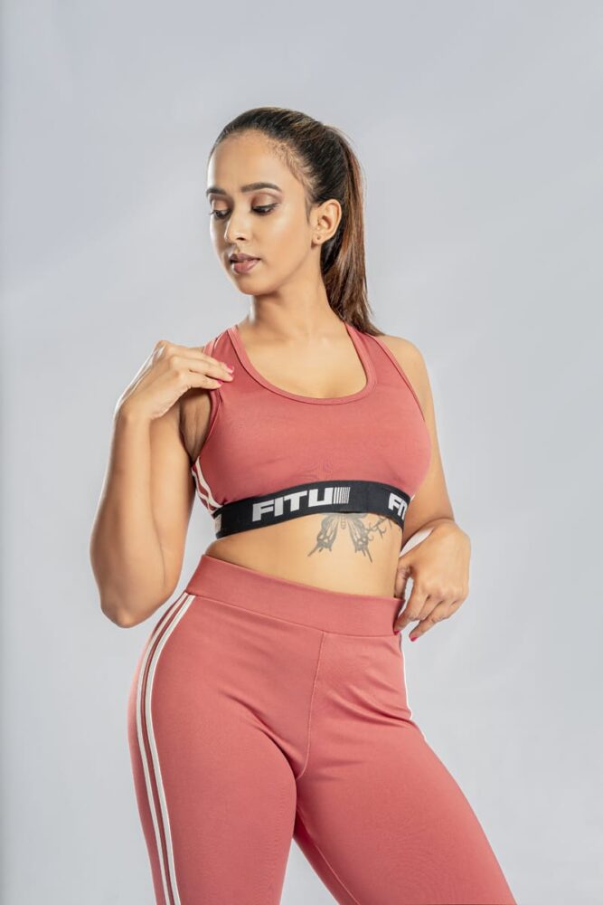 Track Racerback Sports Bra - Salmon Pink