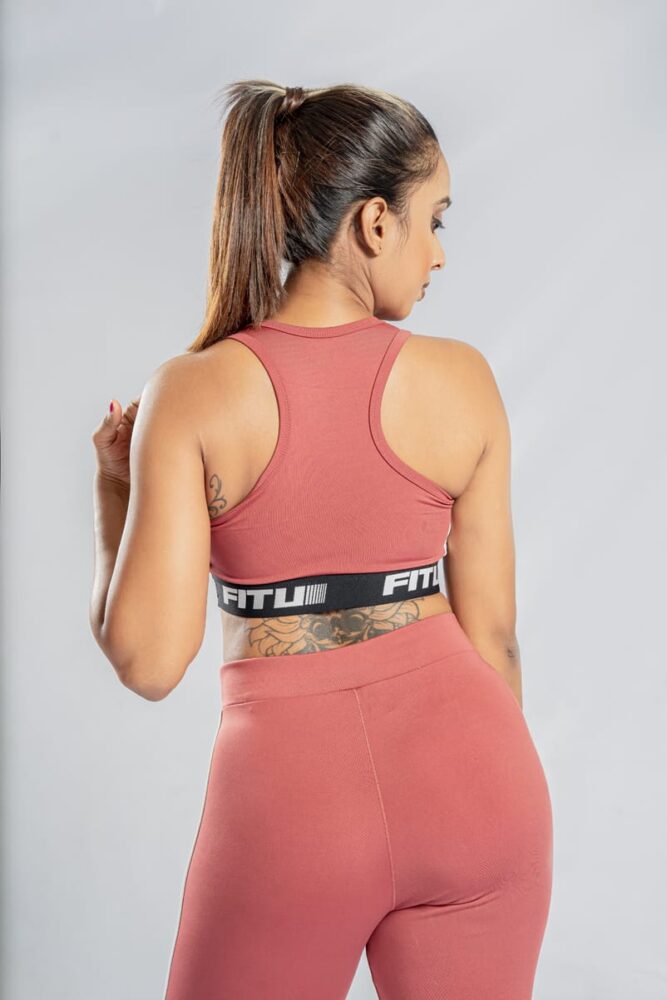 Track Racerback Sports Bra - Salmon Pink