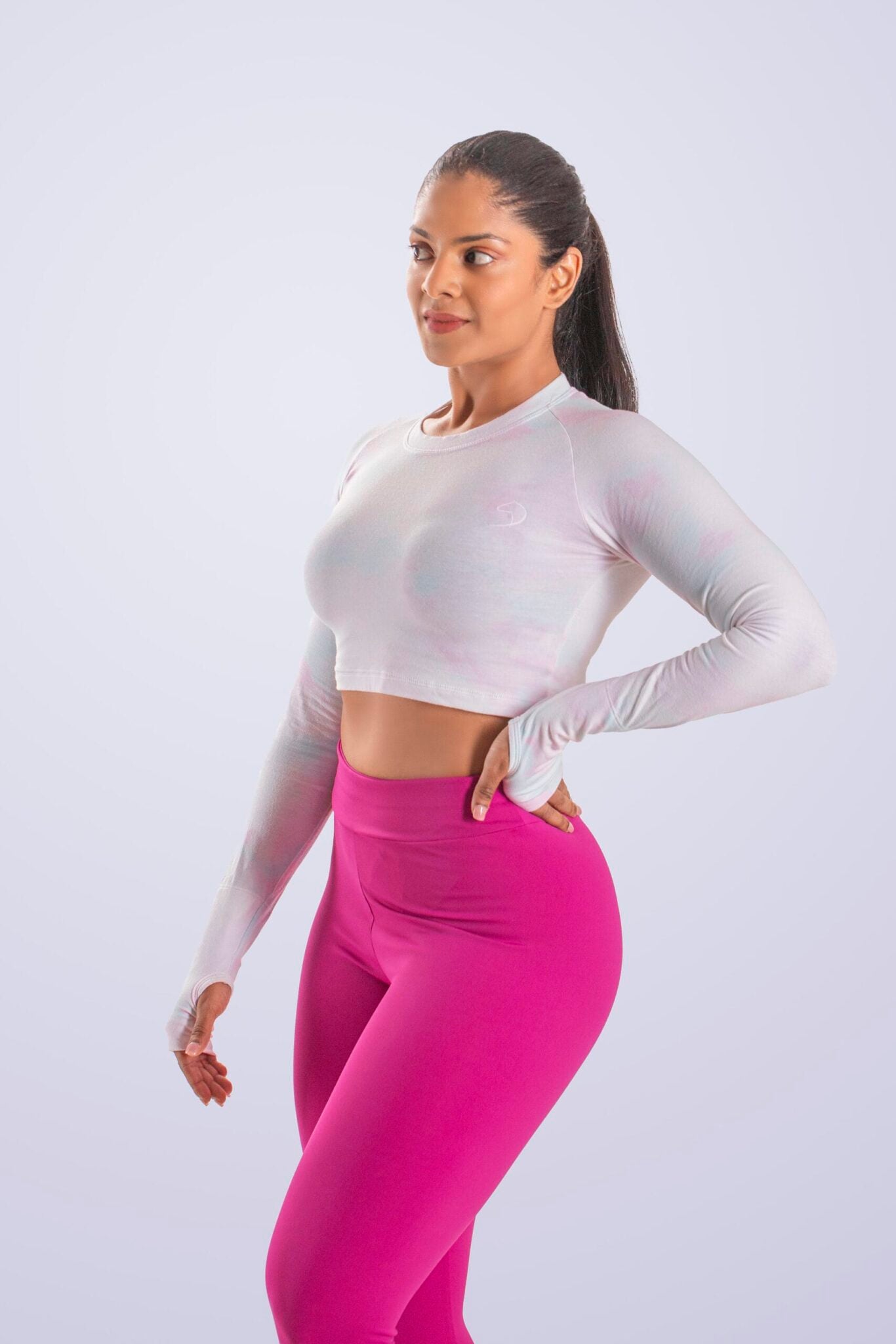 Cotton Candy Long Sleeve Crop Top