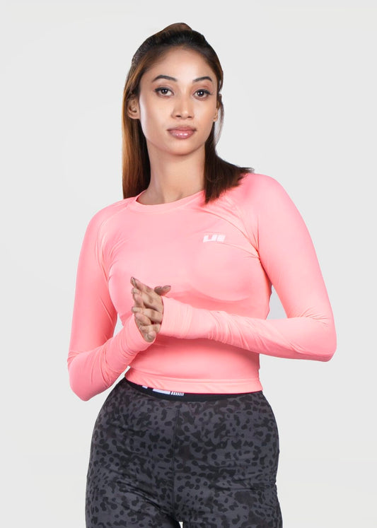 Butter Vital Long sleeve crop top - salmon Pink