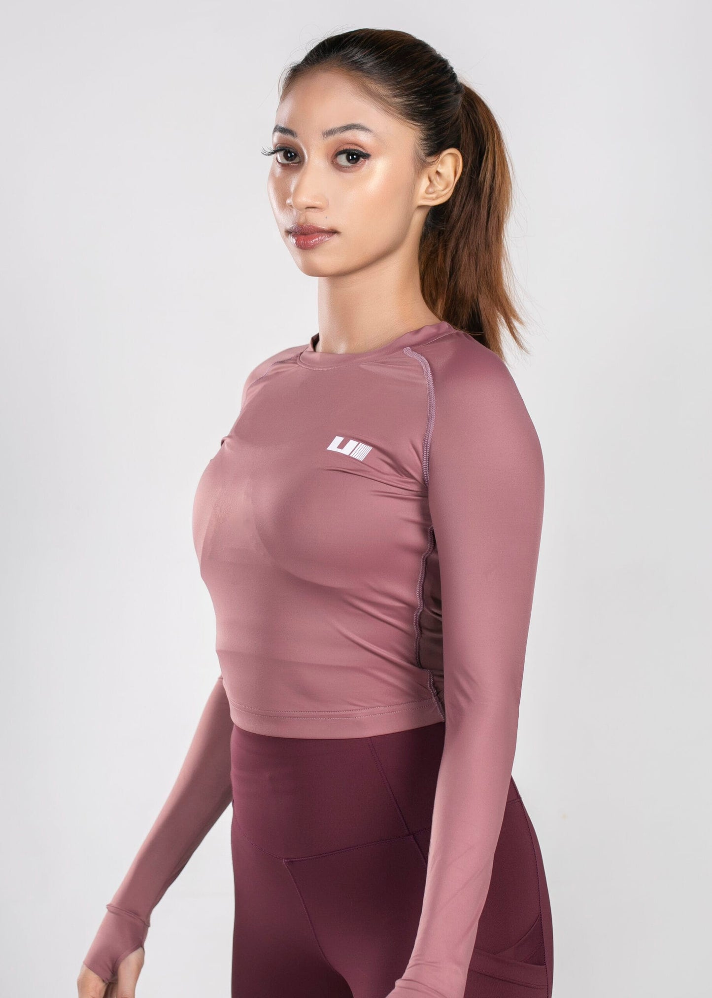 Butter Vital Long sleeve crop top - Maroon