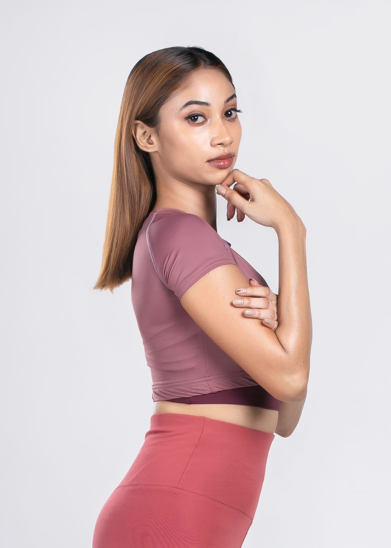 Fit Raw Crop Top - Maroon