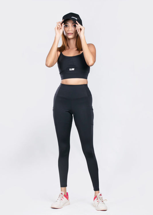 Apex high waist pocket leggings - Black