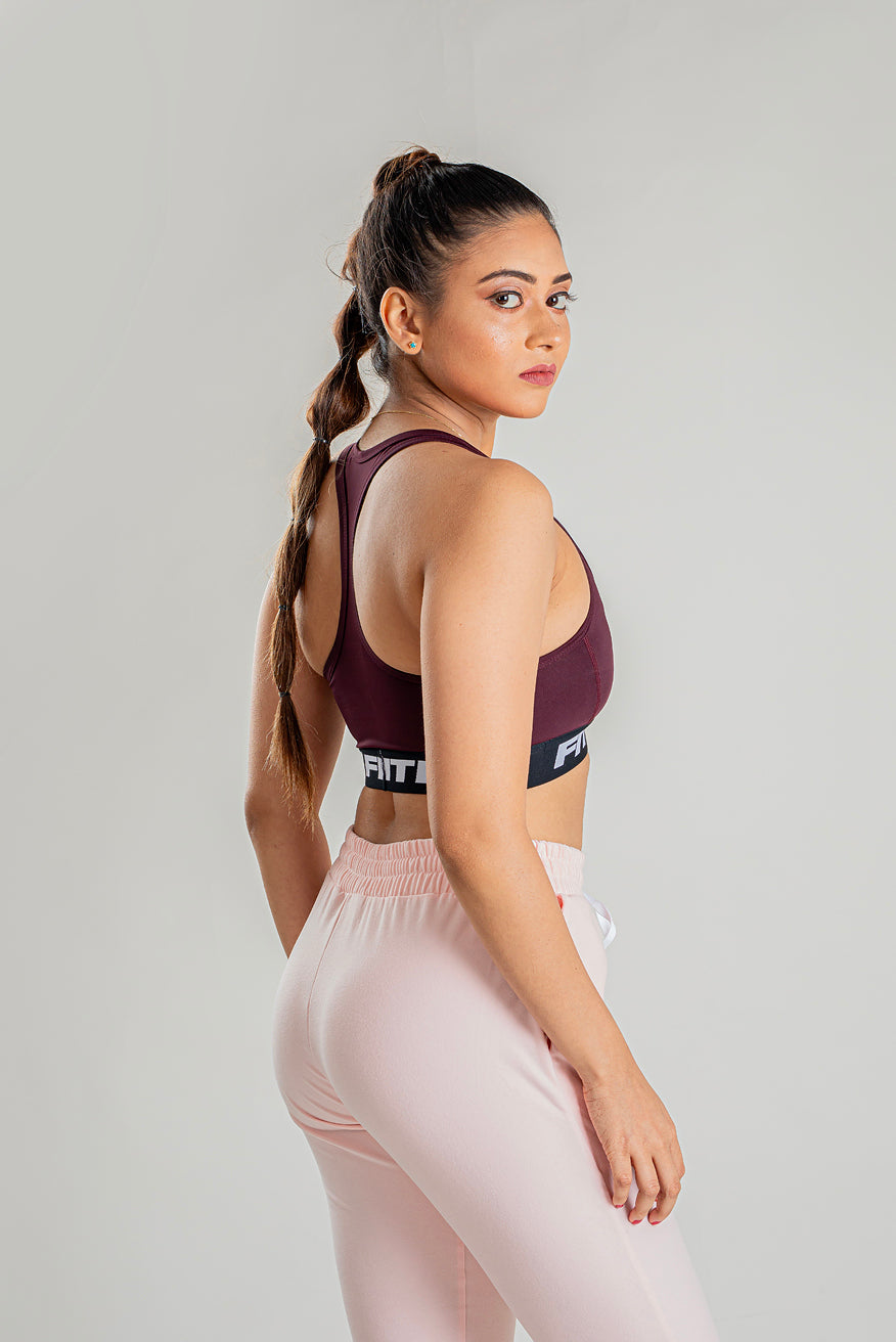 Racerback Sports Bra - Maroon