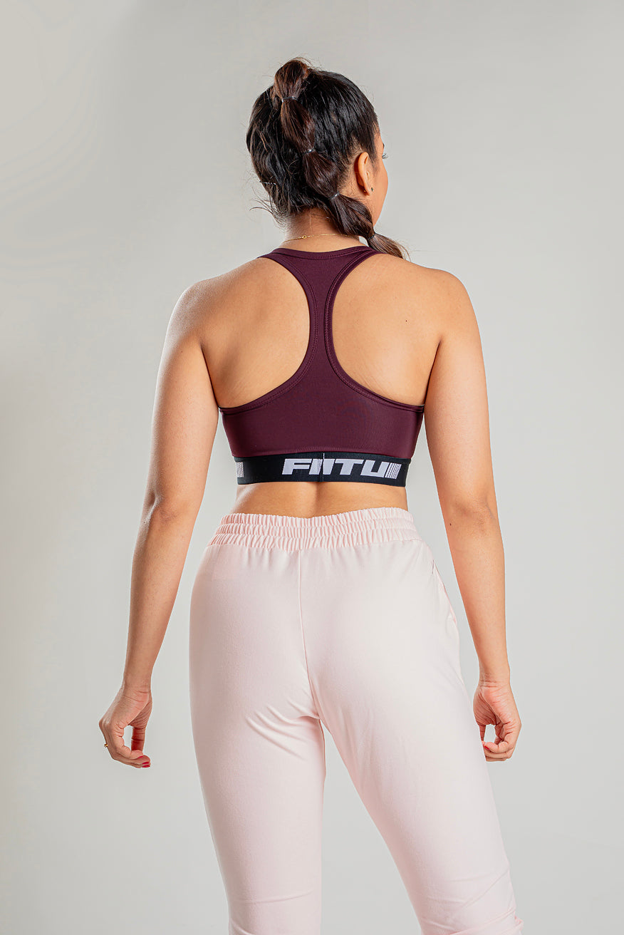 Racerback Sports Bra - Maroon