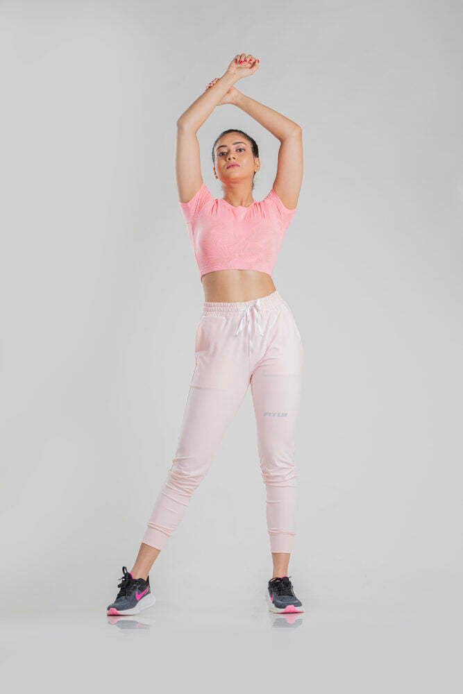 Contrast Crop top - Salmon Pink