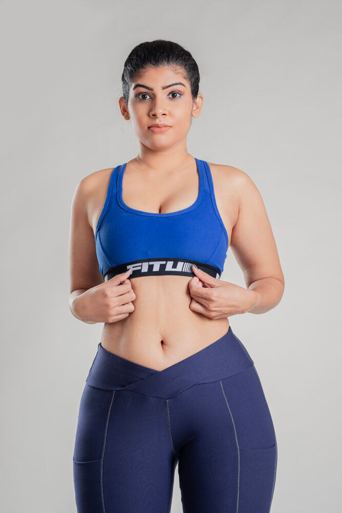 Racerback Sports Bra - Blue