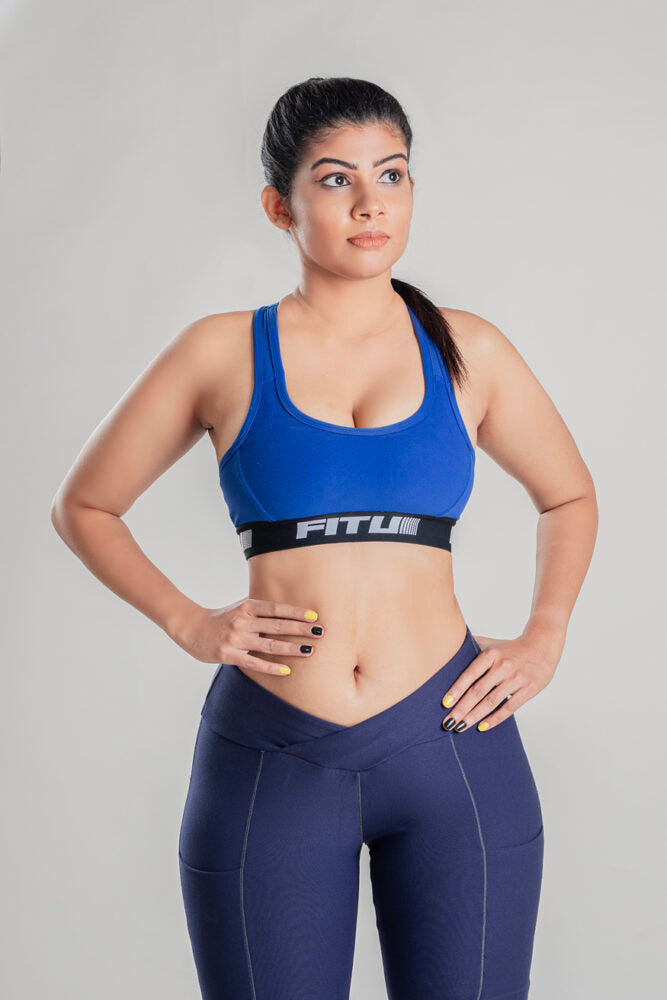 Racerback Sports Bra - Blue