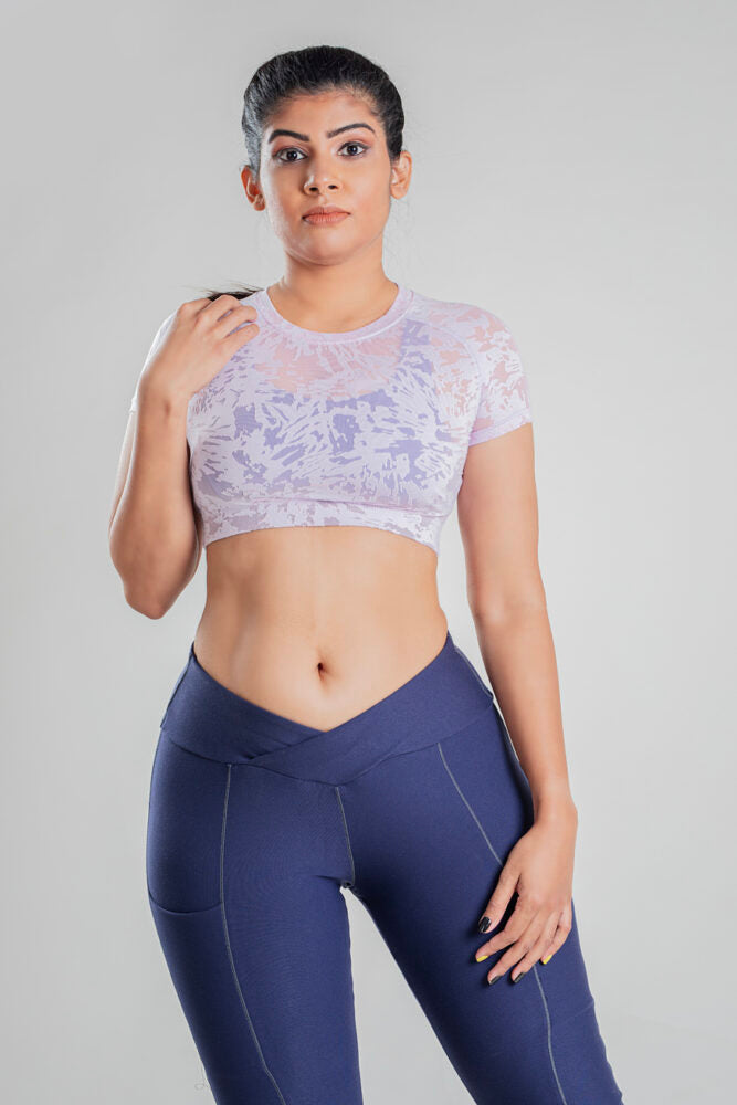 Contrast Crop top - Purple