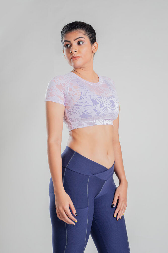 Contrast Crop top - Purple