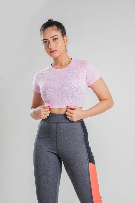 Contrast Crop top - Light Pink