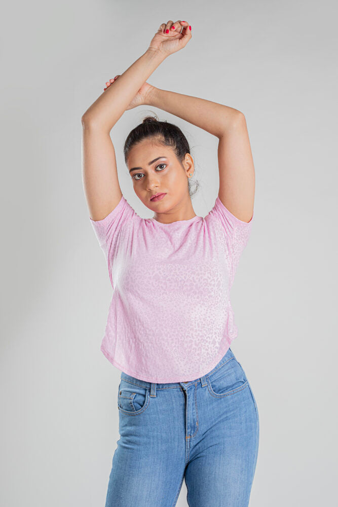 Rotation Knot Crop Top - Light pink