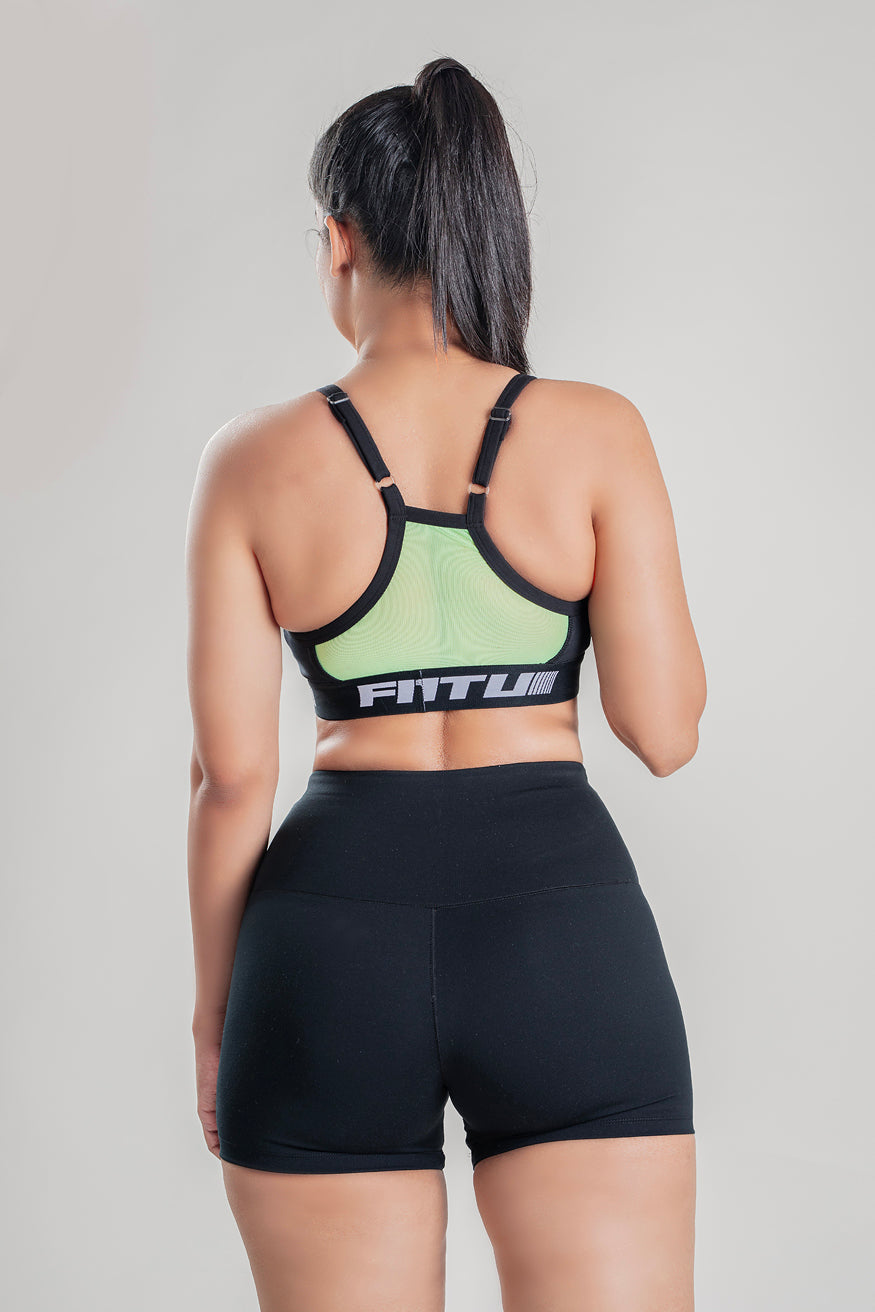 Unstoppable adjustable sports bra - Green Mesh